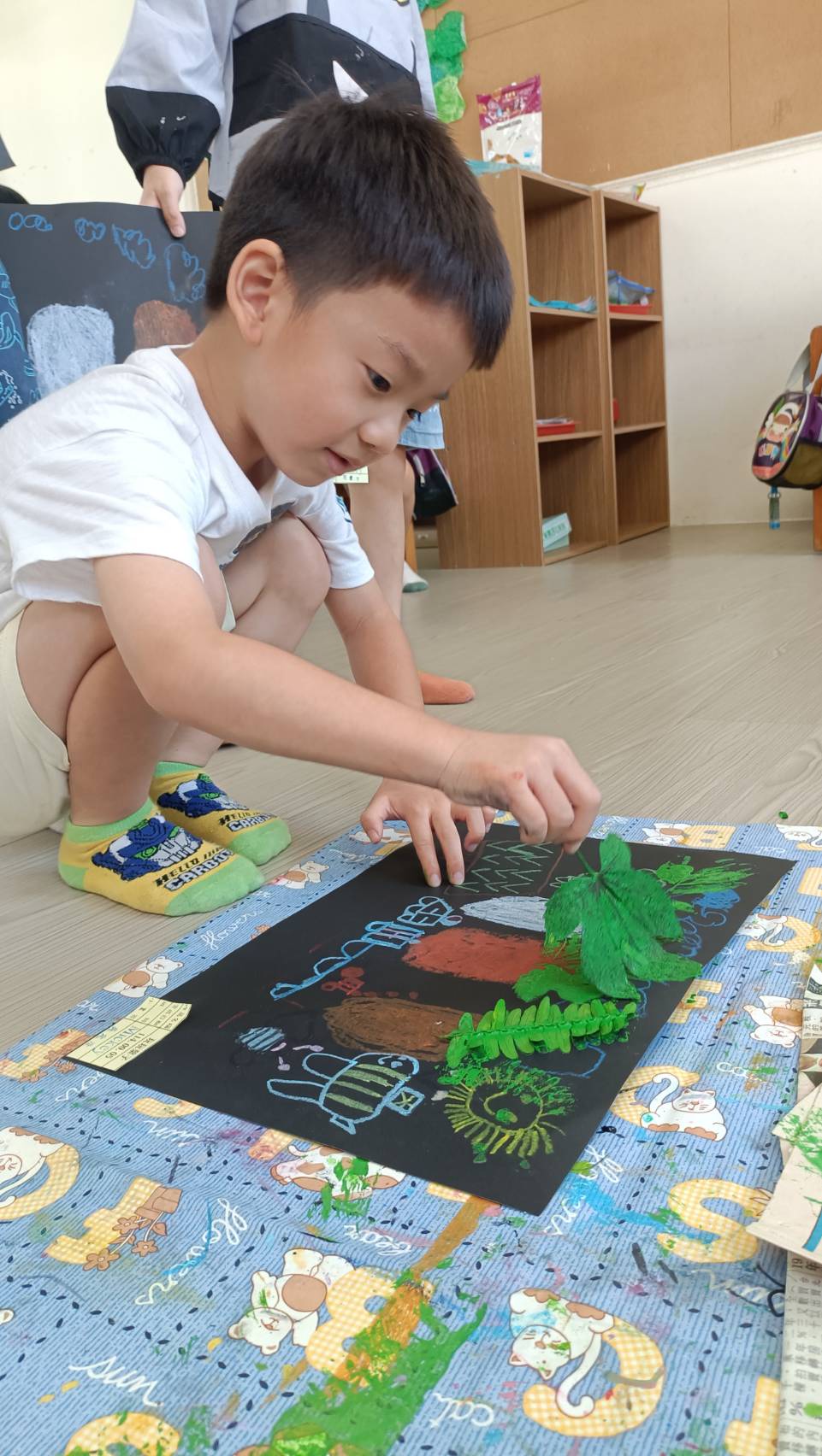 Mickey0905~美感活動~葉子蓋印畫