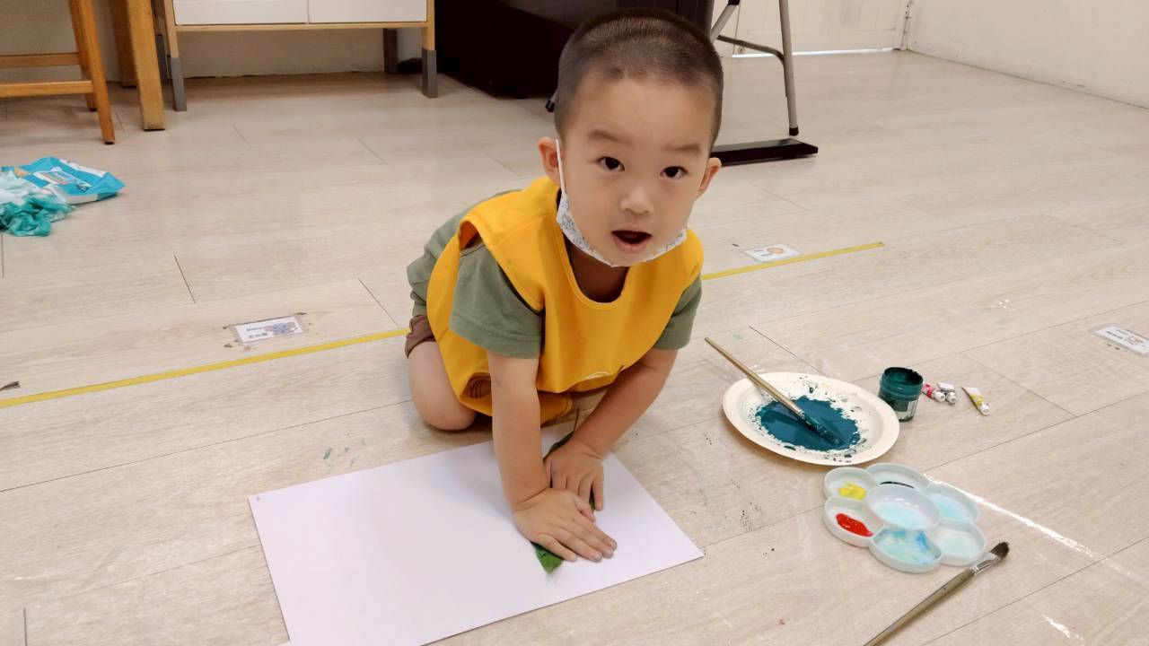 1140912葉子蓋印畫